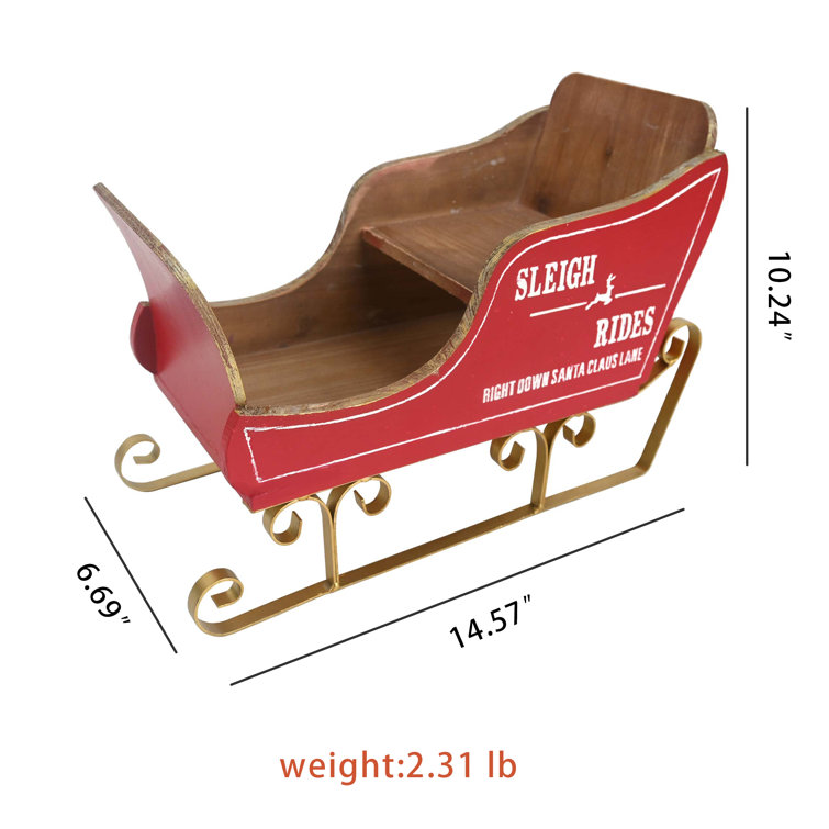 The Holiday Aisle® Wood Sleigh Christmas Santa Sleigh Wayfair Canada